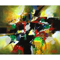 S. M. Naqvi, Acrylic on Canvas, 10 x 12 Inch, Abstract Painting, AC-SMN-017